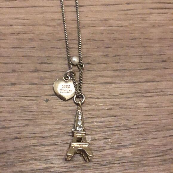 Anthropology necklace pearls with heart “I’m Yours” +Eiffel Tower + Ipsy… - Picture 5 of 10